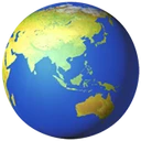 Globe tourné sur l’Asie et l’Australie