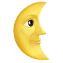 Dernier quartier de lune avec visage