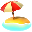 Plage avec parasol