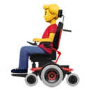 Homme en fauteuil motorisé