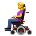 Femme en fauteuil motorisé