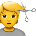 Personne qui se fait couper les cheveux