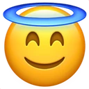 Visage souriant avec auréole