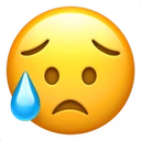 Visage triste mais soulagé