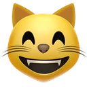 Chat qui sourit avec des yeux rieurs