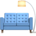 Canapé et lampe