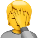 Personne avec la paume sur le visage