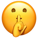 Visage avec un doigt sur la bouche