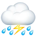 Nuage avec éclair et pluie