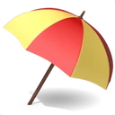 Parasol sur le sol